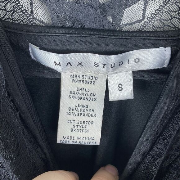 Black Lace Dress Sz Small Fairy Dark Cottagecore Victorian Sexy Goth Max Studio - Picture 8 of 9